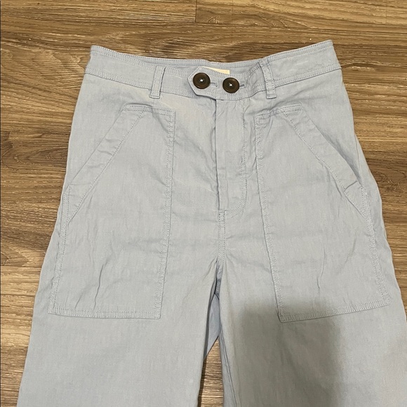 Anthropologie The Colette Cropped Wide-Leg Pants Light Blue Pants Maeve Size:4 - Picture 6 of 10